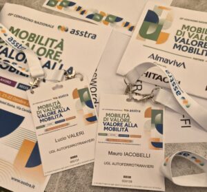 Materiale e badge UGL Autoferrotranvieri al 20° Convegno Nazionale ASSTRA